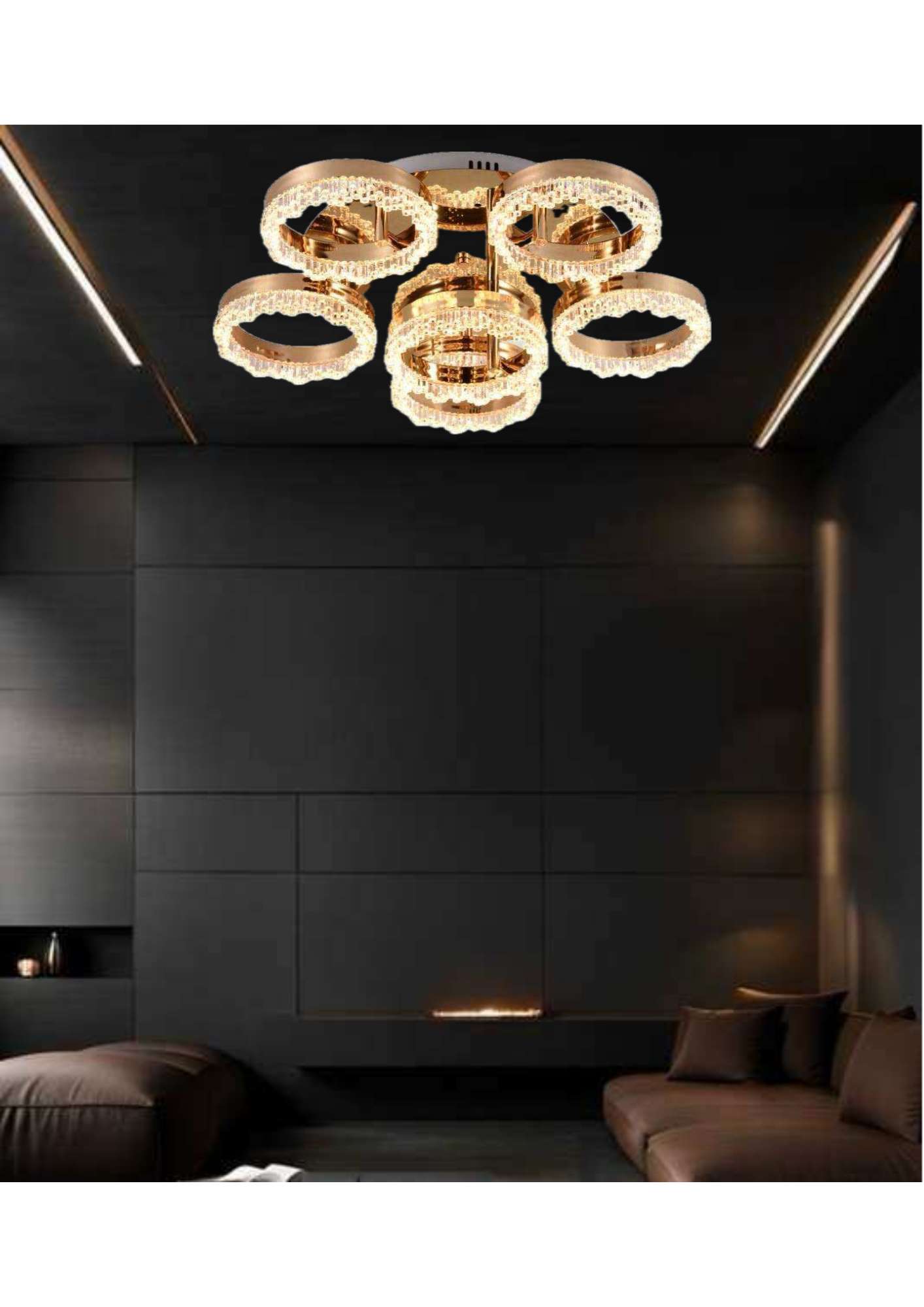 Beyond Lights - Round Crystal Ceiling Light-LC
